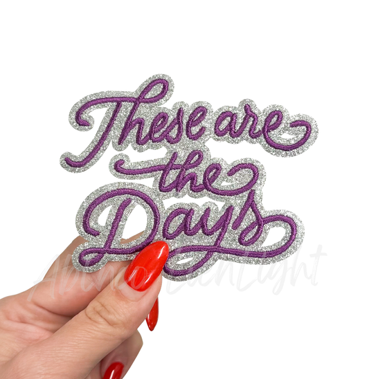 Purple These Are The Days Game Day Sequin Patch - Small