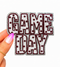 Maroon Polka Dots Game Day Sequin Patch - Small