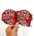 Red Cheer Squad & Cheer Mom Glitter Embroidery Patch