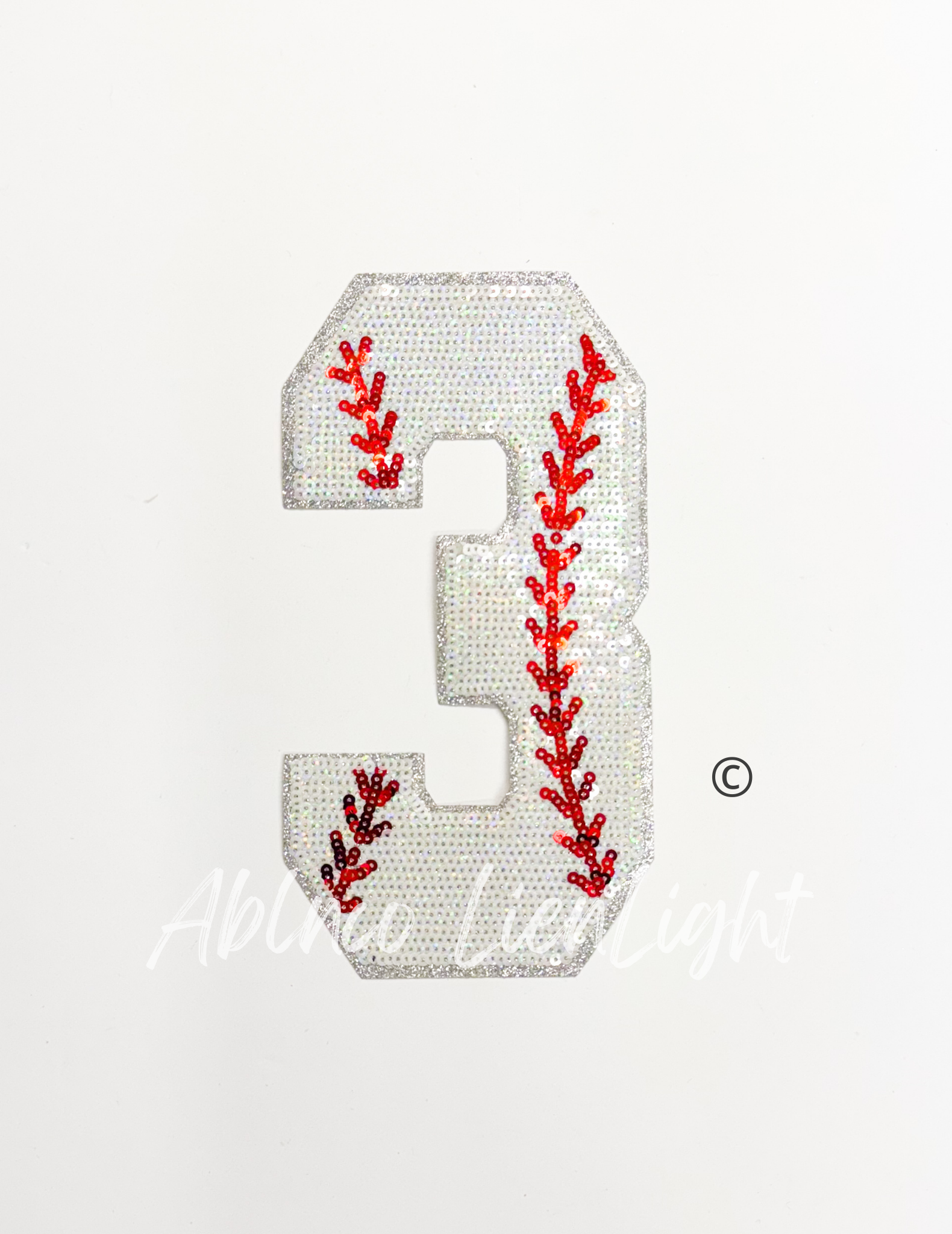 Baseball Numbers Sequin Patch - Large