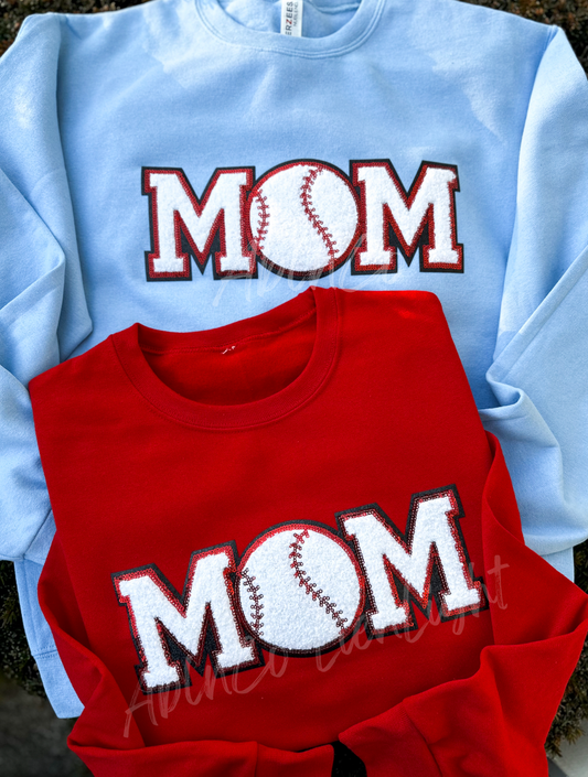 Mom Baseball Red Sequins Sweatshirts