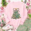 Christmas Tree Christmas Sequin Patch Sweatshirt