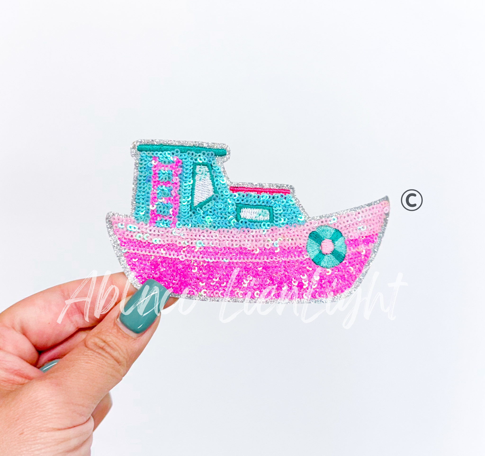 Boat Pink Sequin Patch