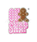 Oh Snap Gingerbread Christmas Sequin Patch - Large