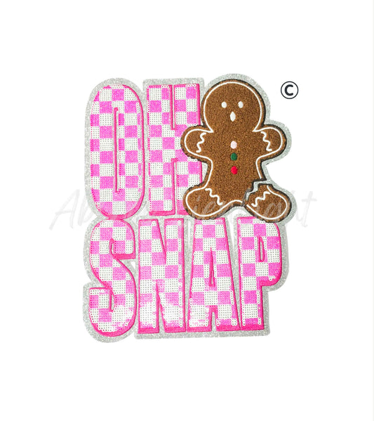 Oh Snap Gingerbread Sequins Christmas Patch