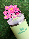 Preppy Pink Mascot™ Lion Tumbler Straw Topper Cap