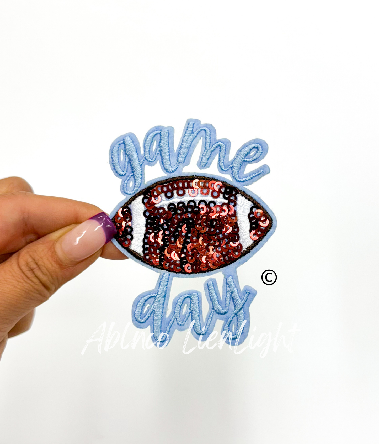 3” Football Game Day Sequins Embroidery Patch