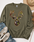Camo Deer Hunting Sequin Patch Sweatshirt