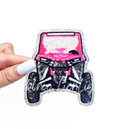 Pink Side-by-Side SXS Off Road Racing Sequin Patch