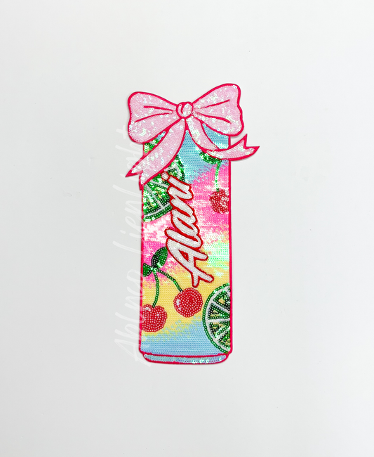 Large Alani Cherry Lime Energy Drink Sequin Patch