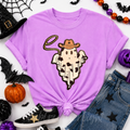 Cowboy Rope Ghost Halloween Sequin Patch Tshirt