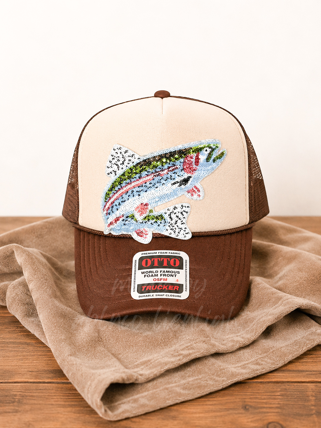 Sequin Rainbow Trout Otto Trucker Hat