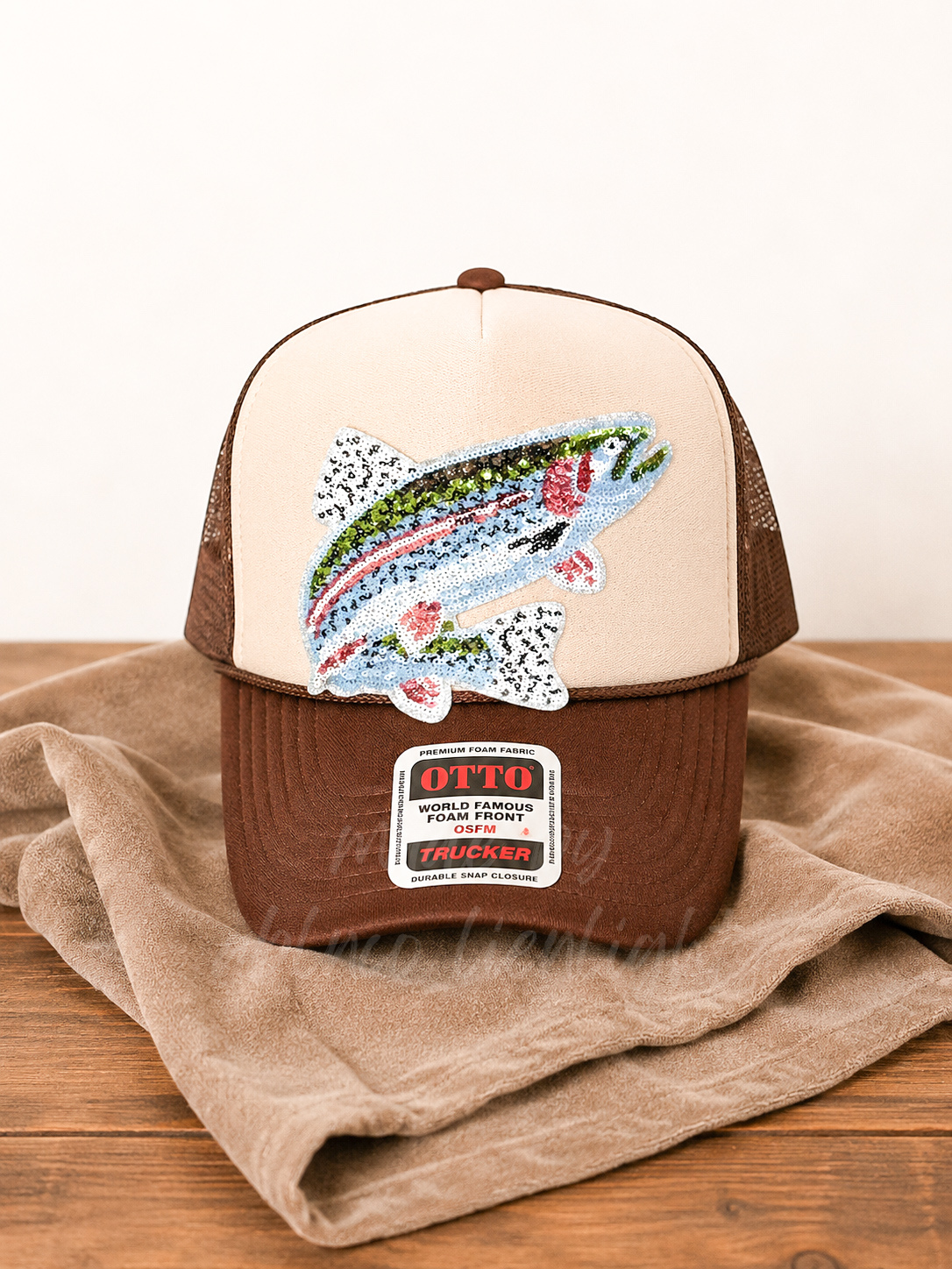 Sequin Rainbow Trout Otto Trucker Hat