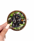 Black Lab Dog Hunting Camo Sequin Patch