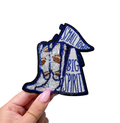 Royal Blue Small Town Big Spirit Football Sequin Patch - Small
