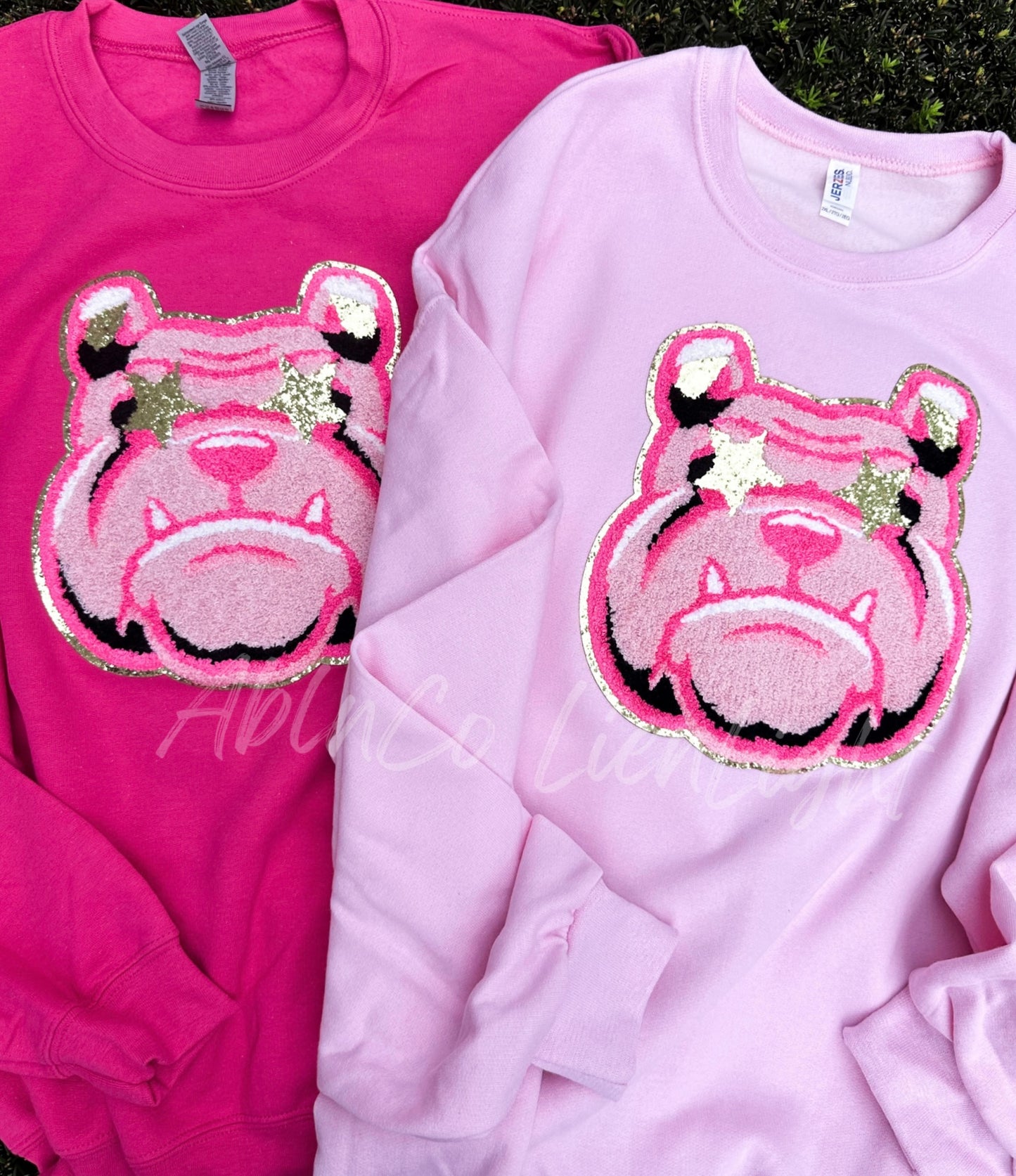 PREPPY PINK MASCOT™ Bulldog Chenille Patch ONLY Sweatshirt