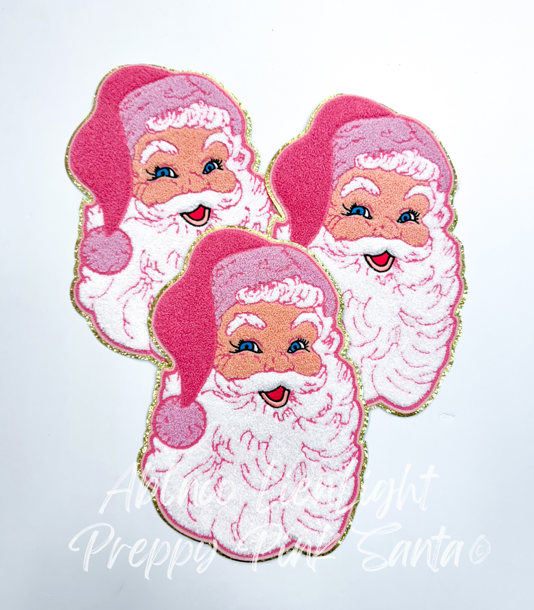 Big Preppy Pink Santa©️Chenille Patch
