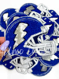 Royal Football Helmet Chenille Sequin Patch