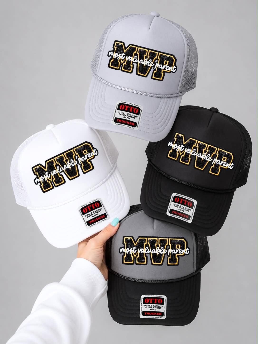 MVP Parent Football Sequin Patch Otto Trucker Hat