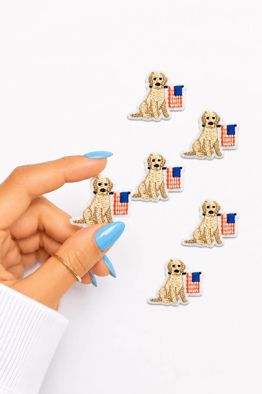 Mini Patriotic Dog Embroidered Patch