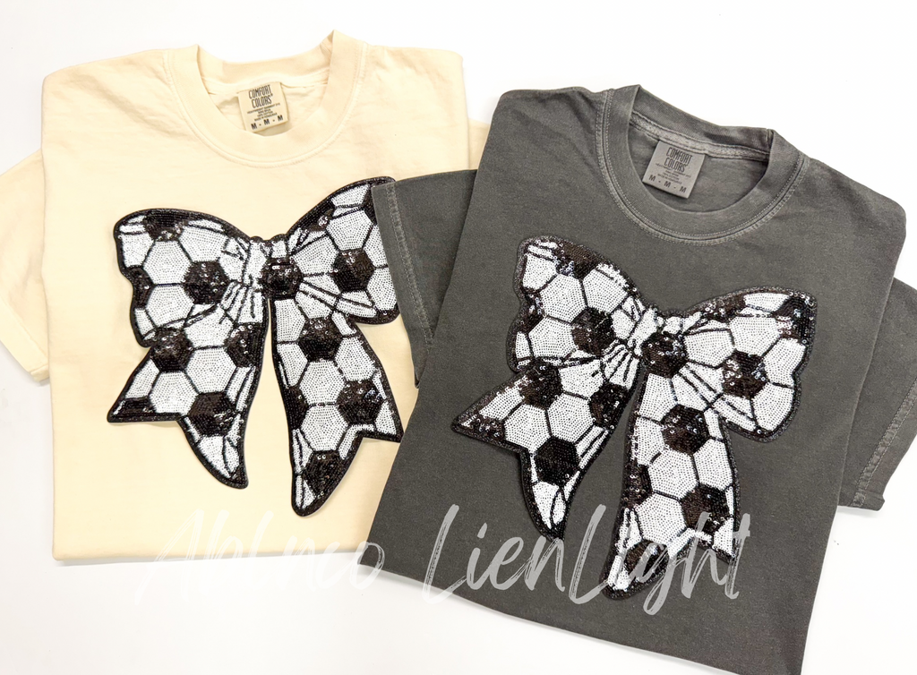 Soccer Bow Sequin Patch Shirt
