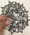 2” Silver Sequin Star Embroidery Patch