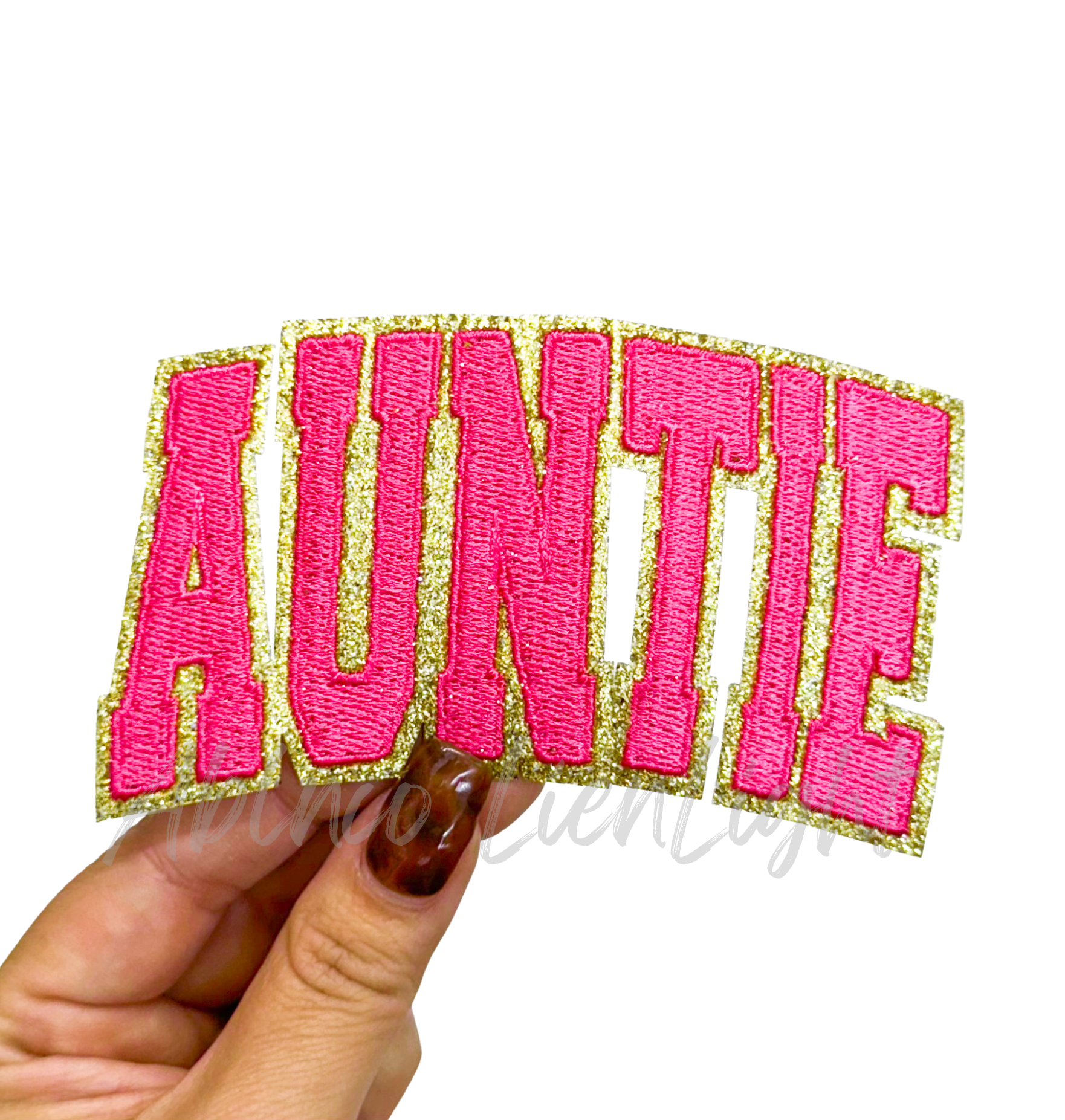 Hot Pink Auntie Embroidery Patch