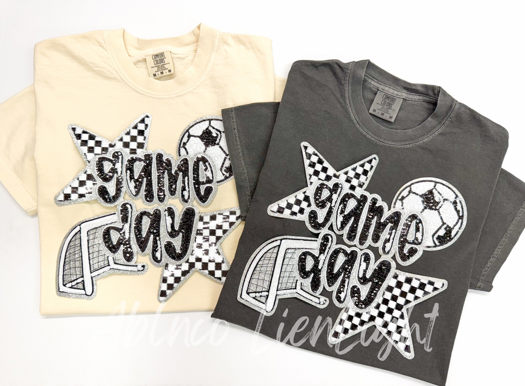 Soccer Gameday Sequin Patch Shirt