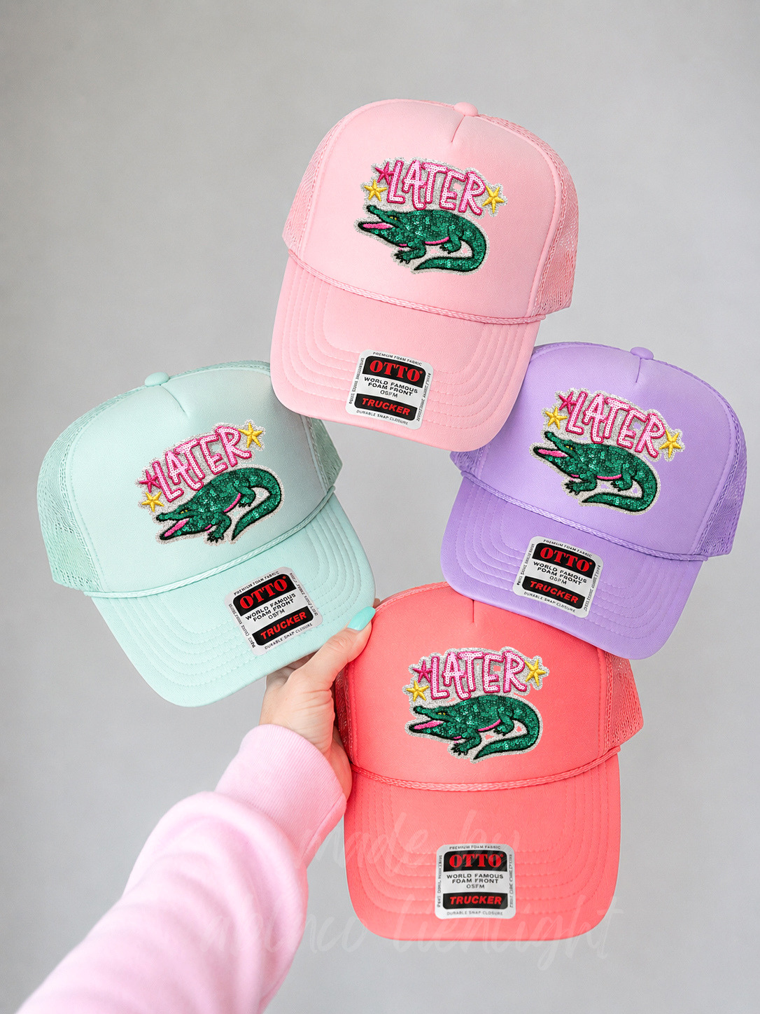 Later Gator Summer Sequin Patch Otto Trucker Hat
