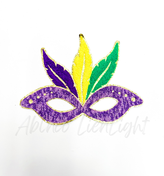 Mardi Gras Mask Chenille Patch