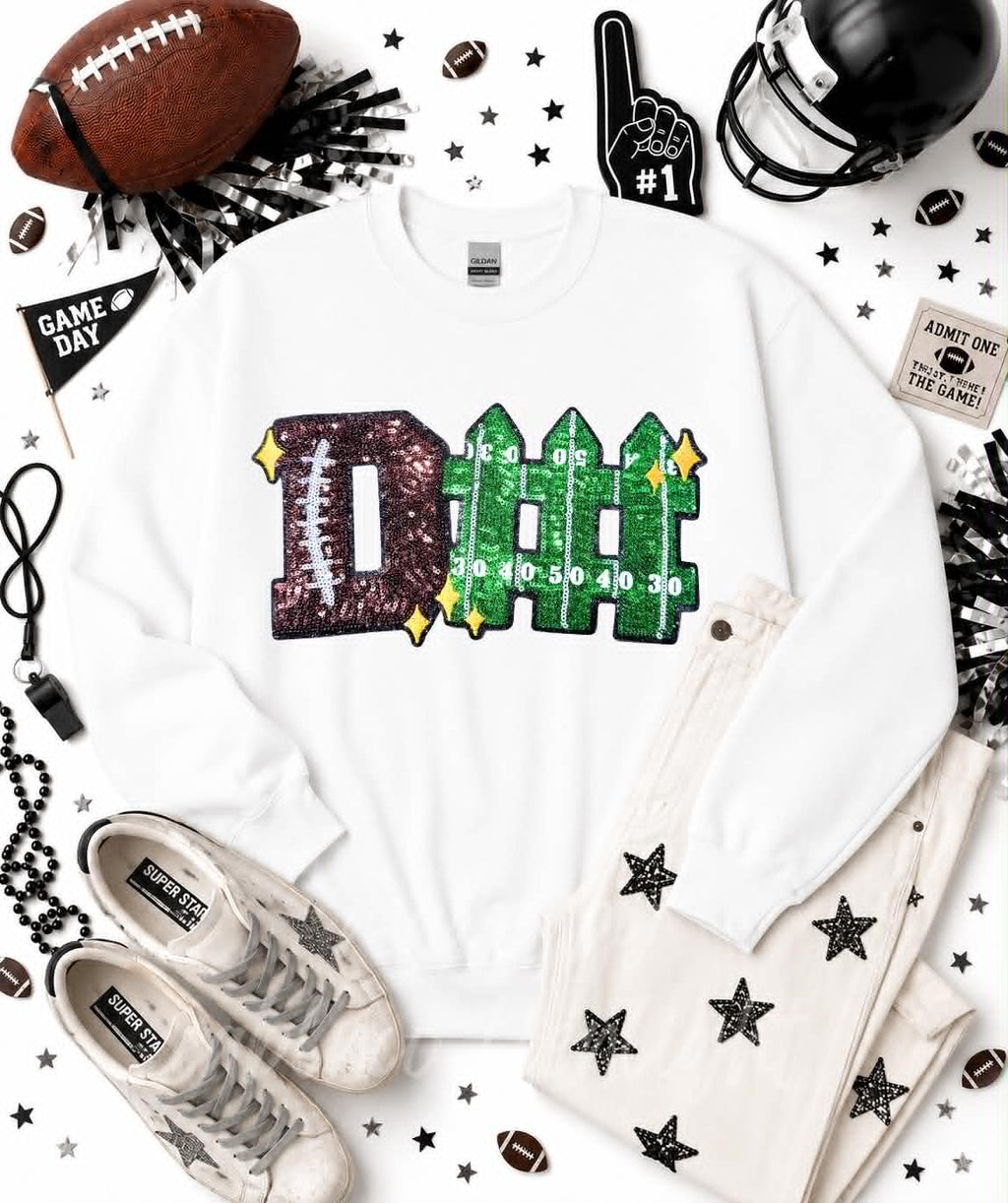 D Fence Football Sequin Patch Sweatshirt