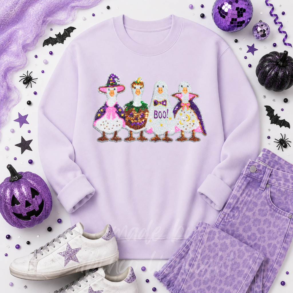 Silly Goose Halloween Sequin Patch Sweatshirt