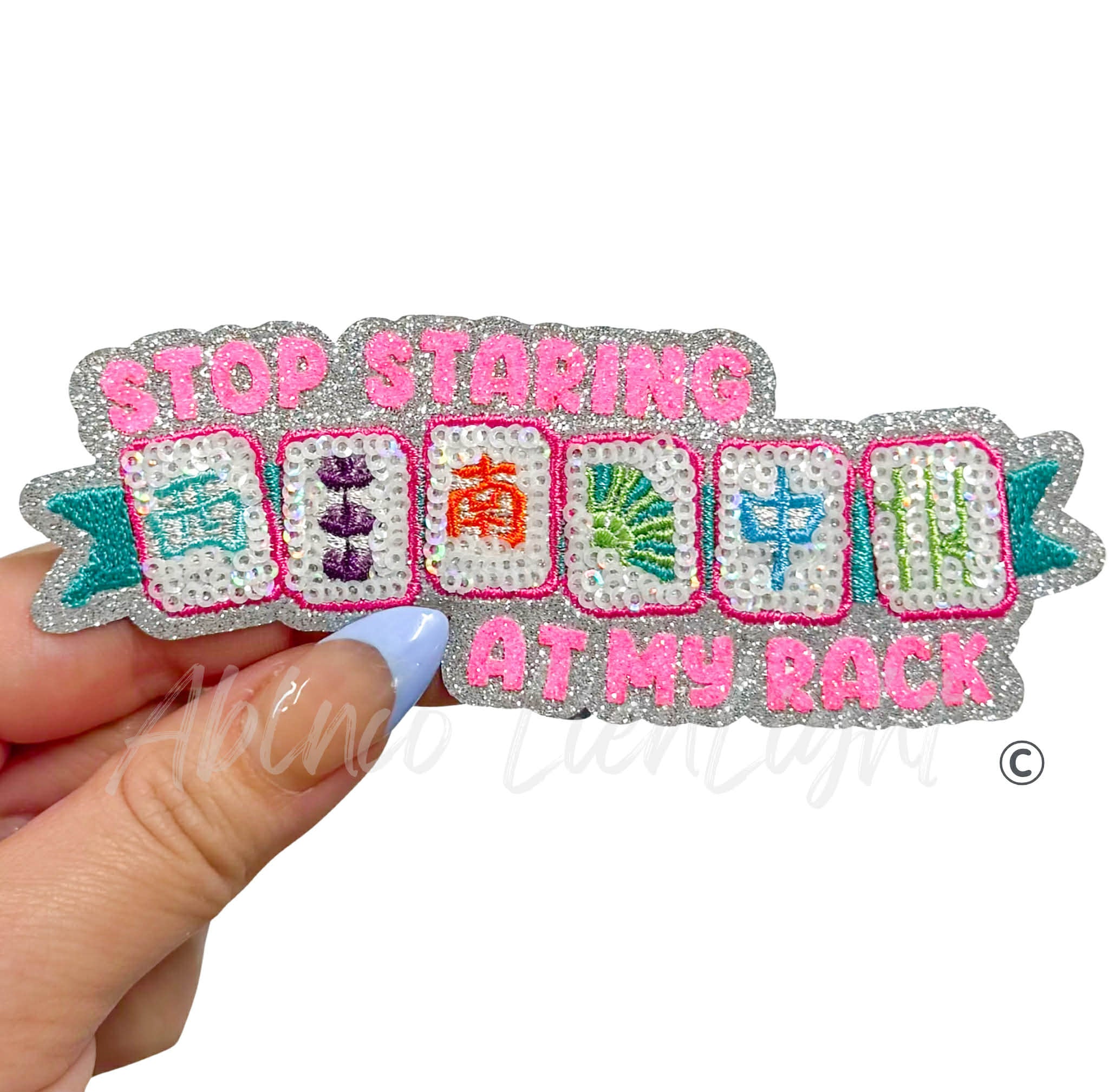 Stop Staring At My Rack Mahjong Sequin Patch - Small – ABLNco