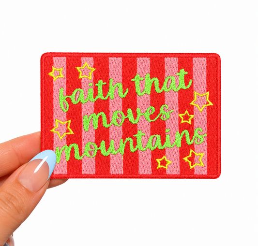 Faith That Moves Mountains Faith Glitter Embroidery Patch