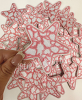 Animal Print Pink Star Embroidery Patch