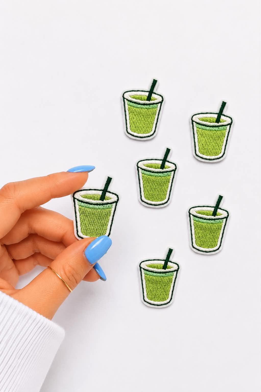 Mini Green Drink Embroidered Patch