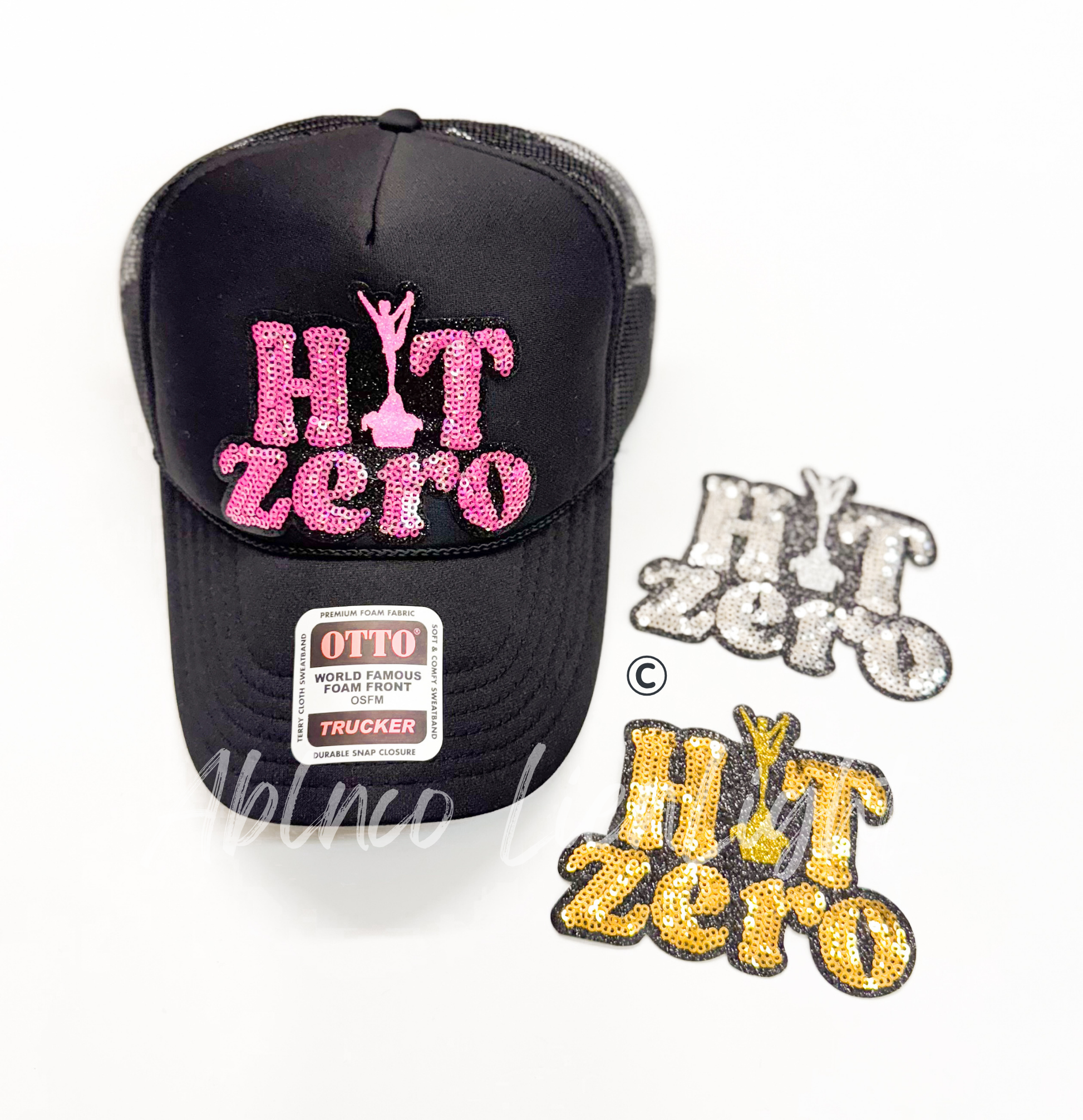 Hit Zero Cheer Gold Sequin Glitter Patch - Small