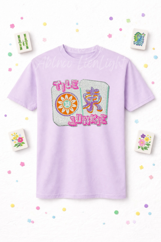 Tile Junkie Mahjong Sequin Tshirt