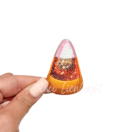Candy Corn Sequin Halloween Embroidery Patch