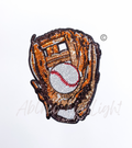 Baseball Glove Mit Sequin Game Day Patch - Large