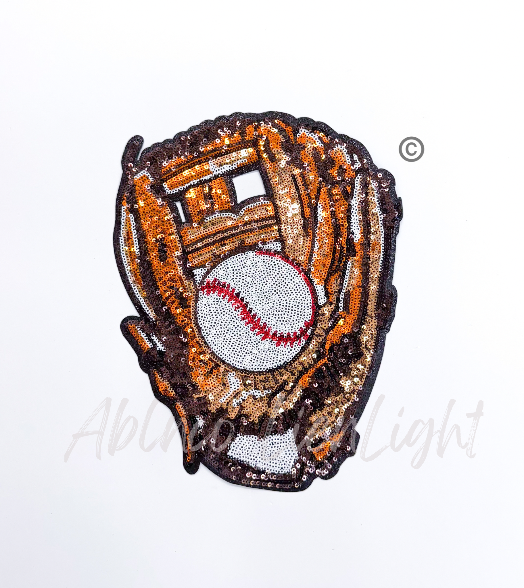 Baseball Glove Mit Sequin Game Day Patch - Large