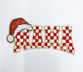 Red Checkered Mama Christmas Sequin Patch - Large