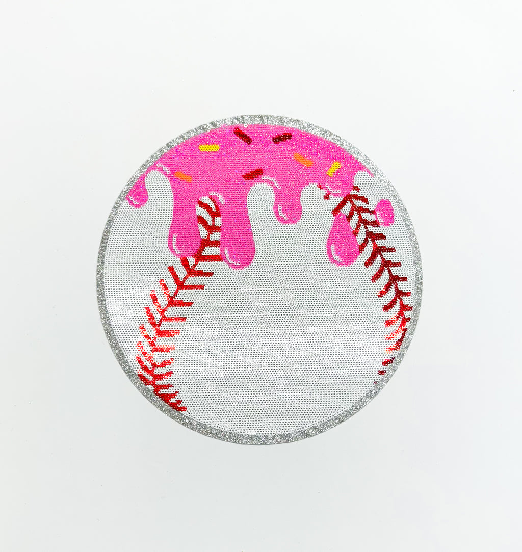 Baseball Drip Ball Sequin Patch - Large