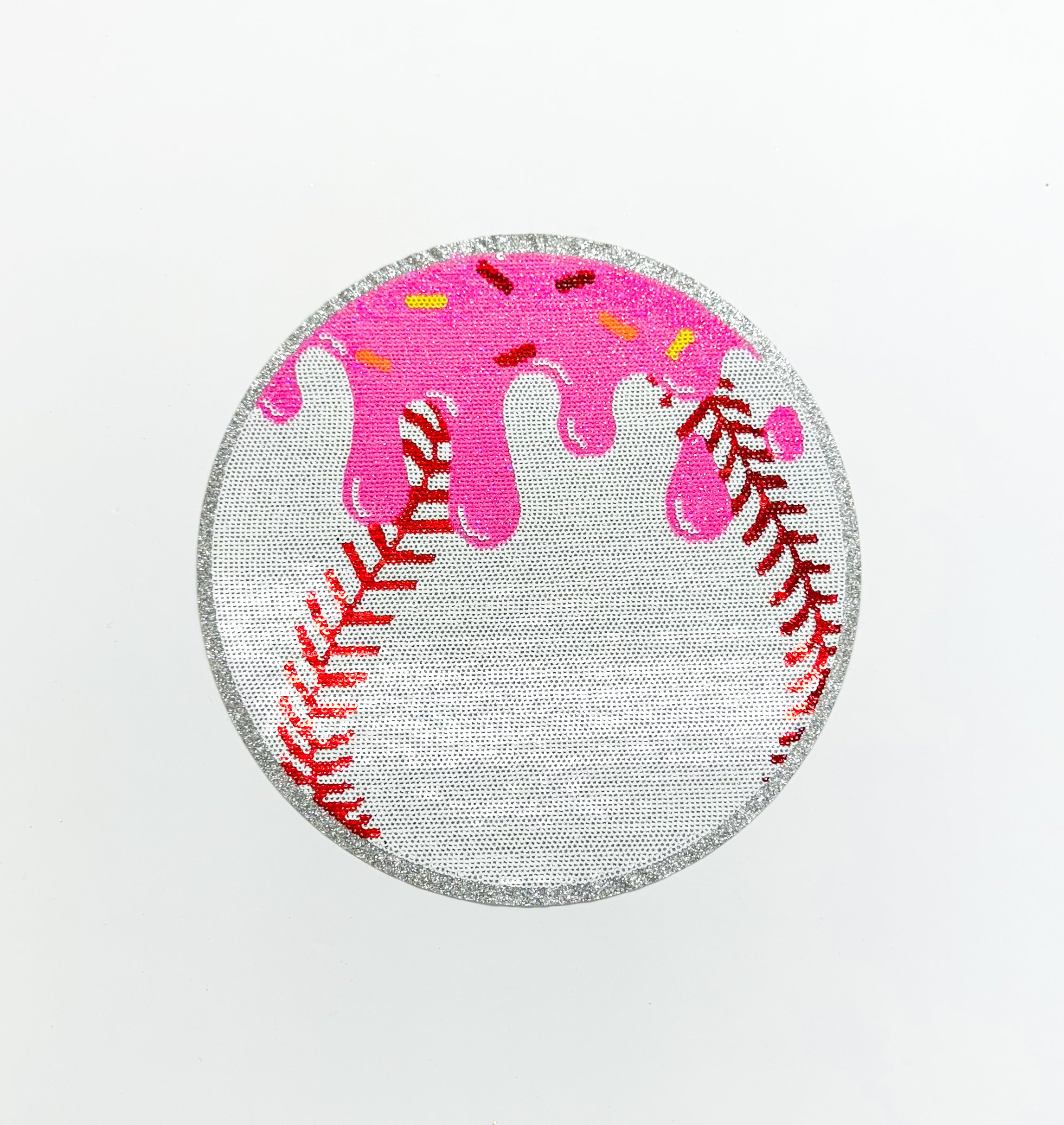 Baseball Drip Ball Sequin Patch - Large