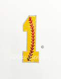 Softball Numbers Sequin Patch - Large