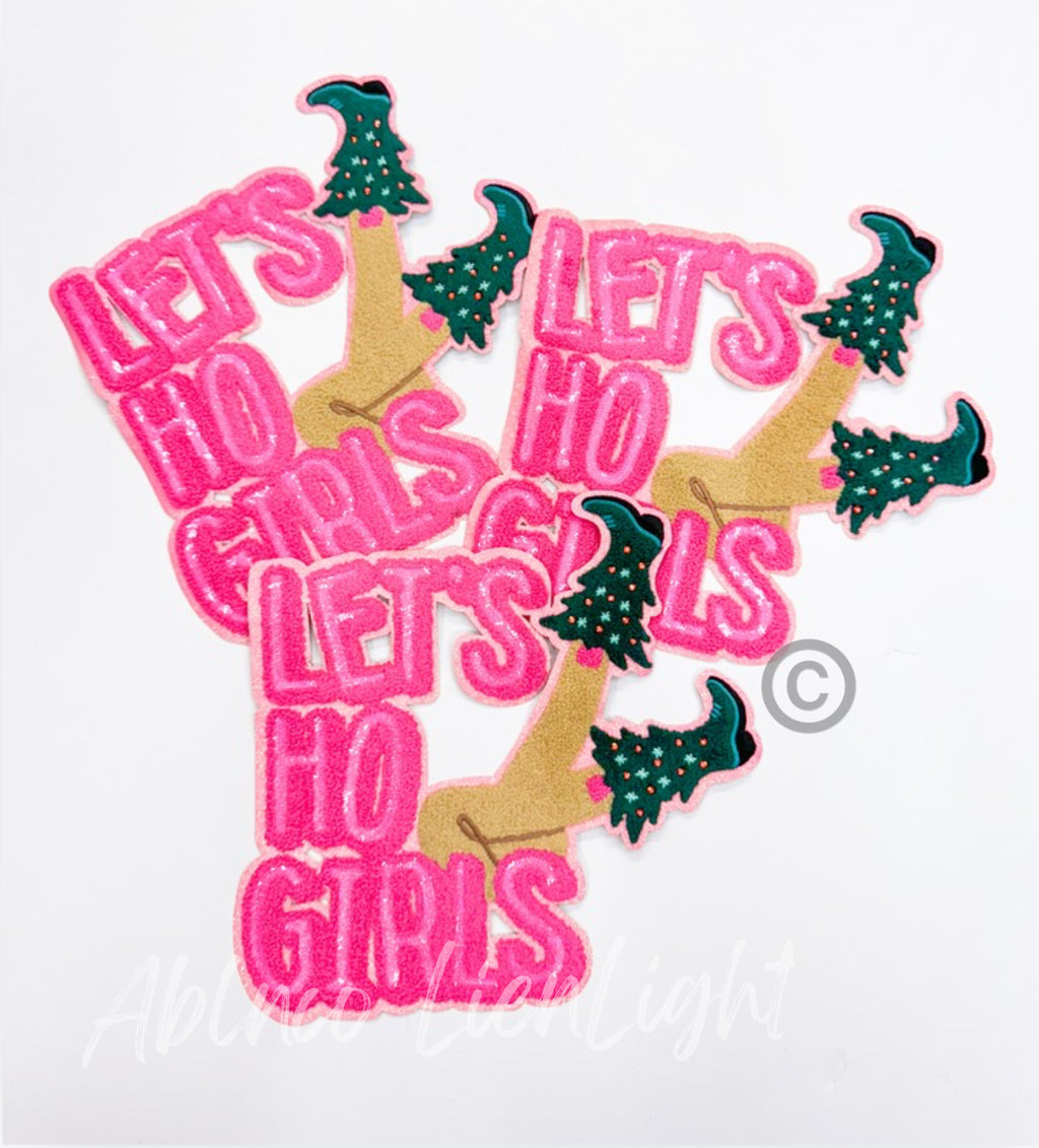 Lets Ho Girls Christmas Sequin Patch - Large