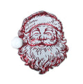 Red Vintage Santa Fuzzy Poof Ball Christmas Sequin Patch