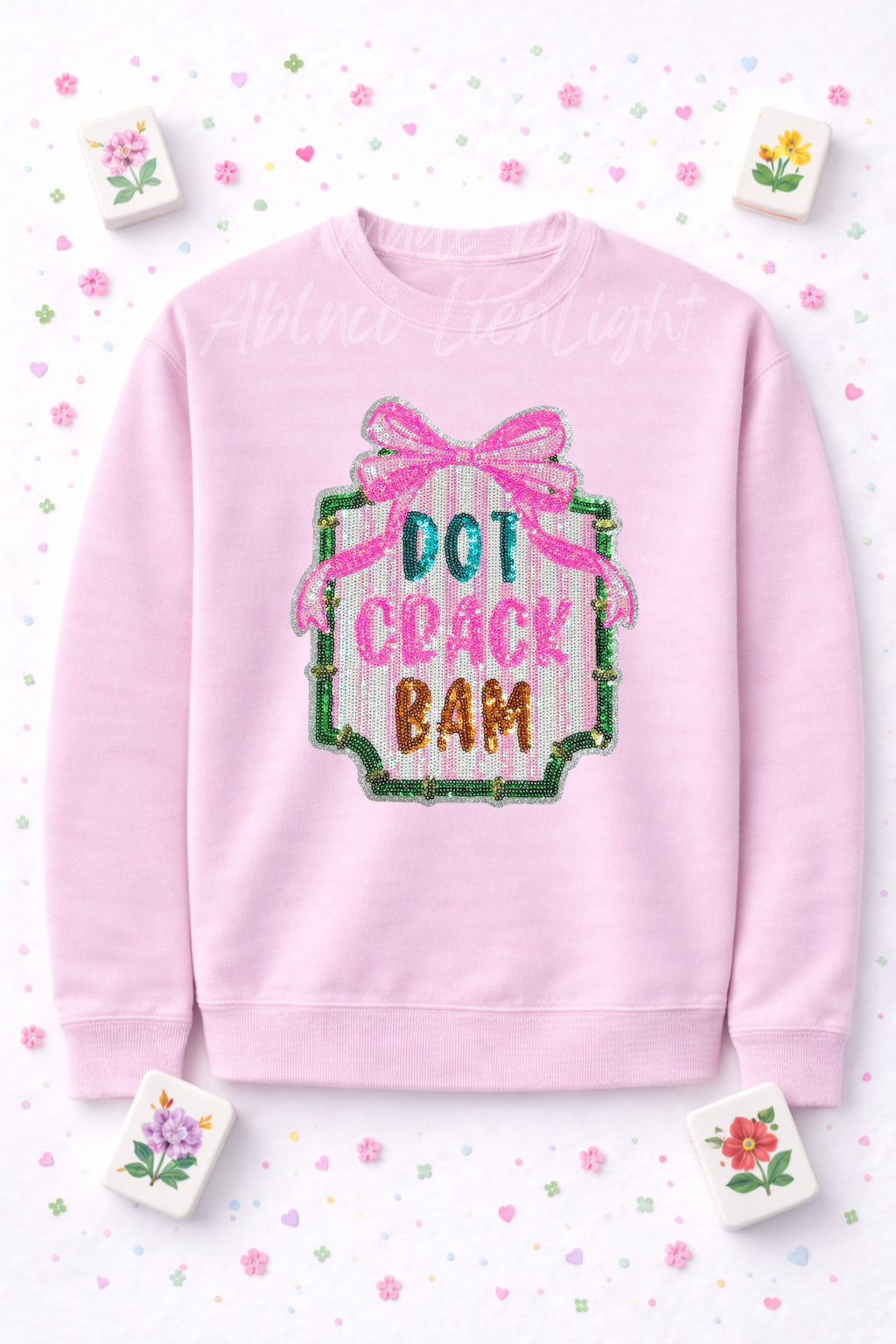 Dot Crack Bam Mahjong Sequin Sweatshirt