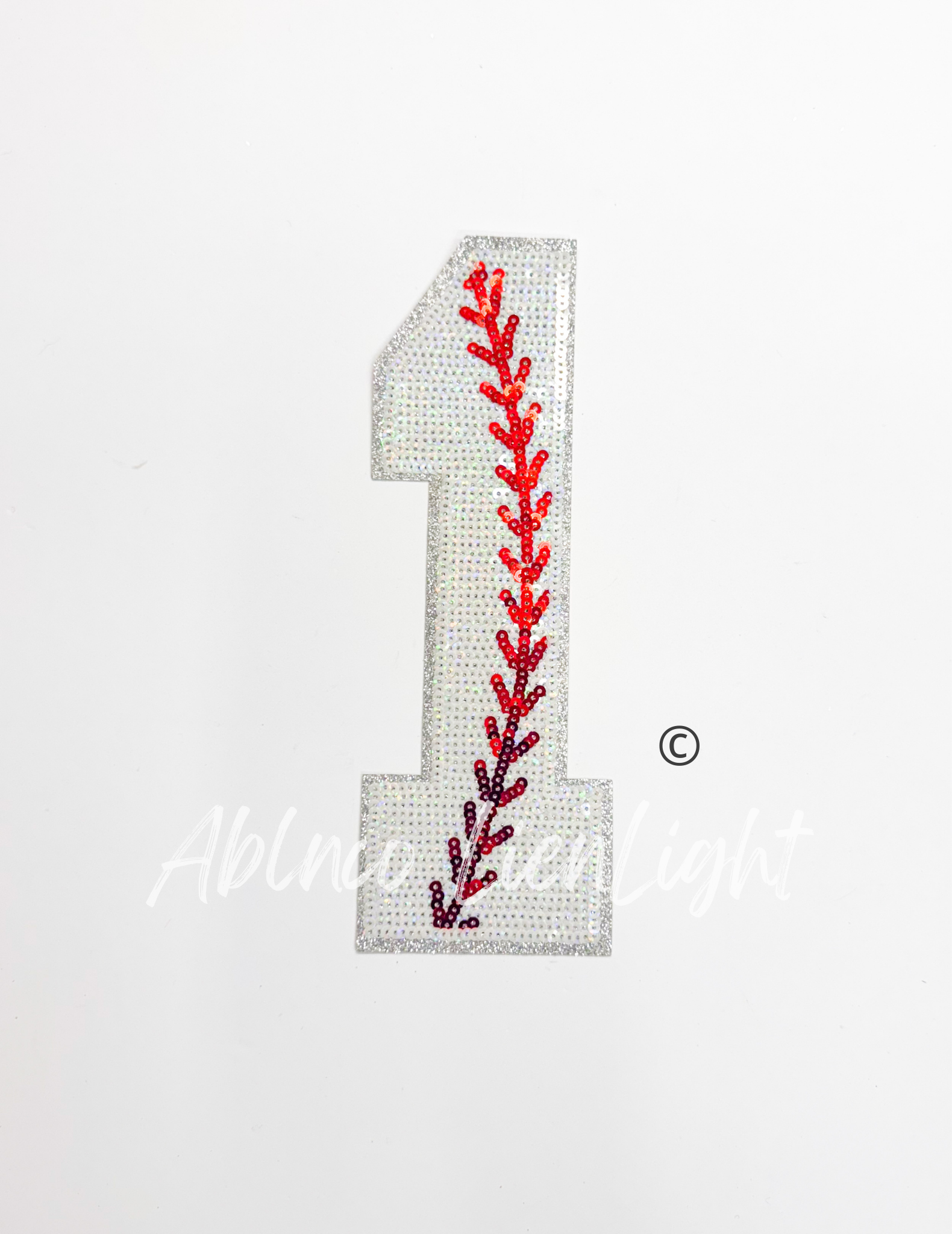 Baseball Numbers Sequin Patch - Large
