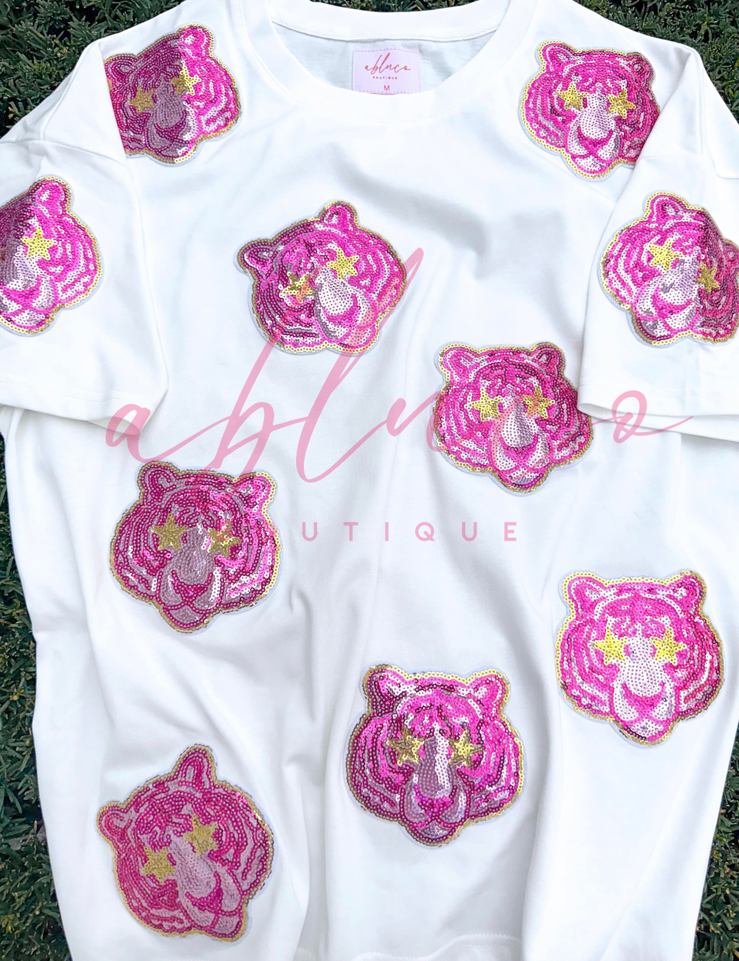 Embroidered Sequin Tiger Shirt